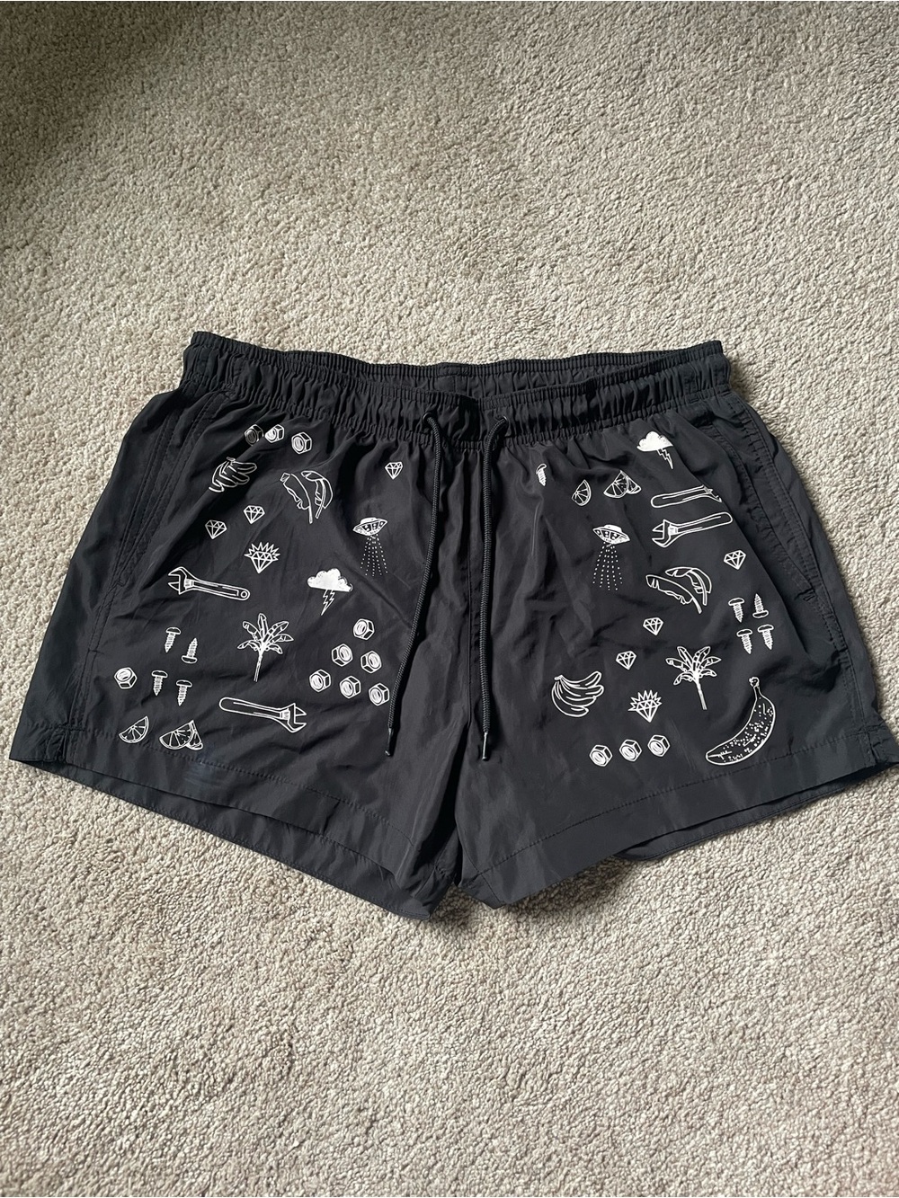 H&M Men’s Black Swim Shorts Size Large